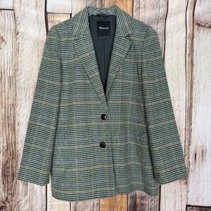 Madewell Dorset Blazer Bowne Plaid Wool Blend Academia Fall Jacket Size Medium